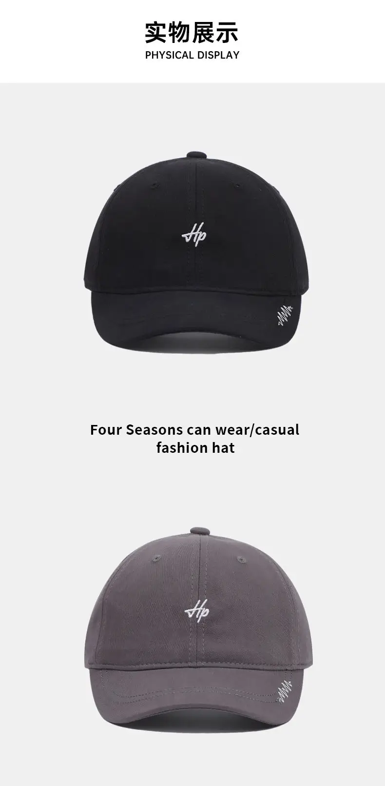 Men Embroidered Baseball Cap with Short Brim & Adjustable Band — feature 10