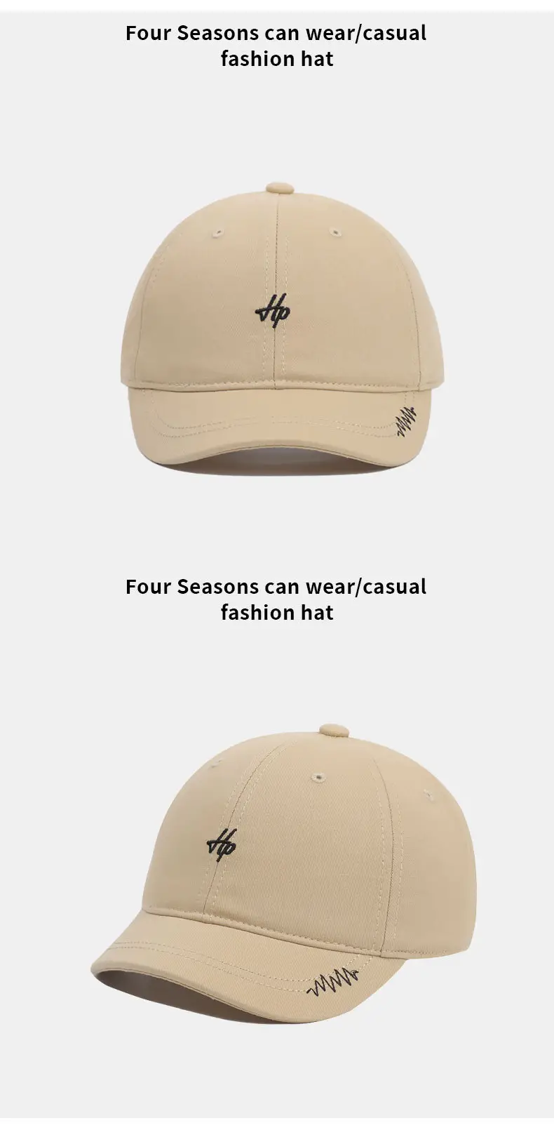 Men Embroidered Baseball Cap with Short Brim & Adjustable Band — feature 12