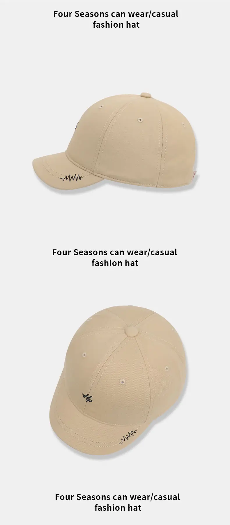 Men Embroidered Baseball Cap with Short Brim & Adjustable Band — feature 13