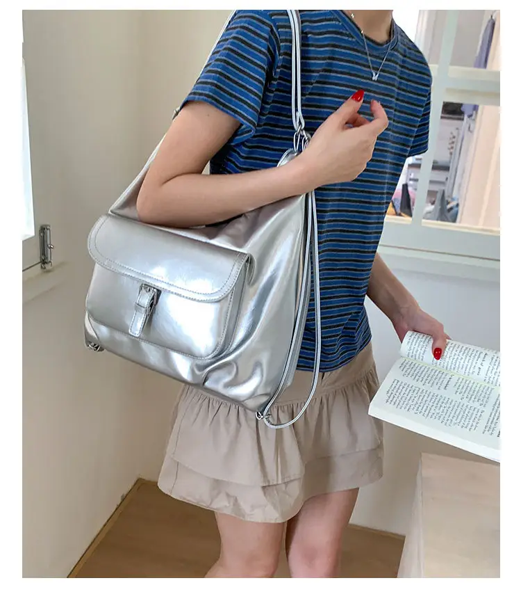 Women's White Leather Retro Tote Bag Large Capacity 2025 — feature 20