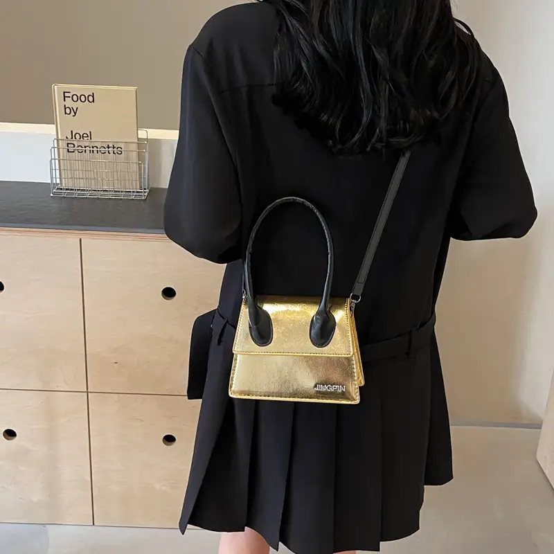 Women's Silver Textured Square Crossbody Bag 2024 - Image 10