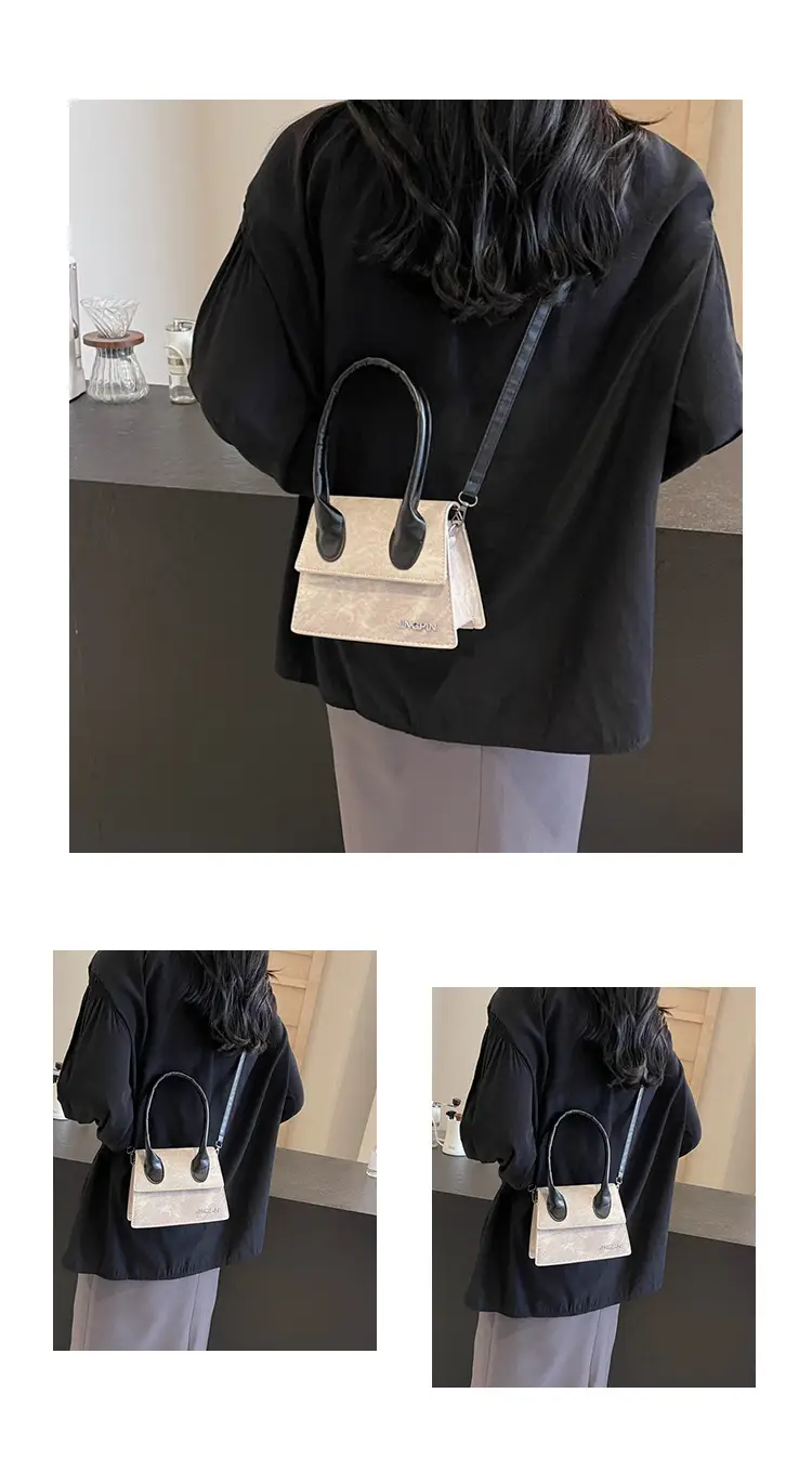 Women's Silver Textured Square Crossbody Bag 2024 — feature 14
