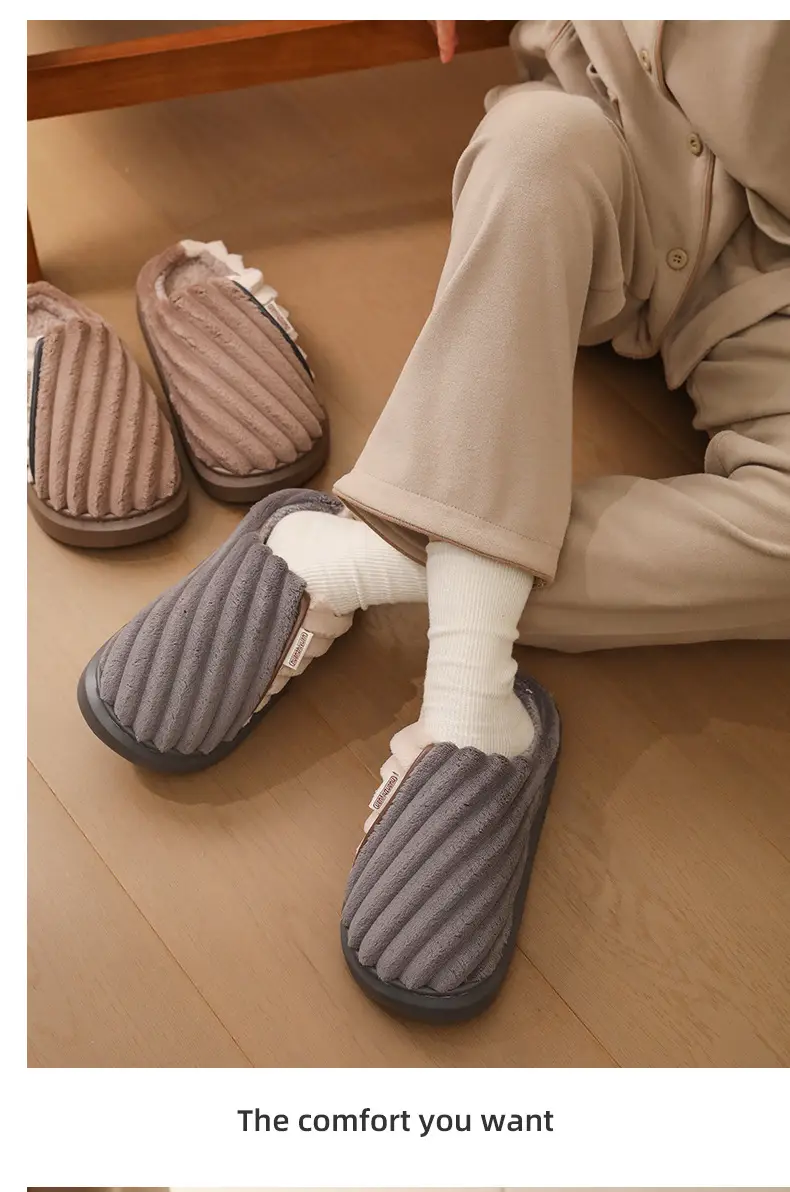 Men's Fleece Lined Winter Slippers Extra Large — feature 13