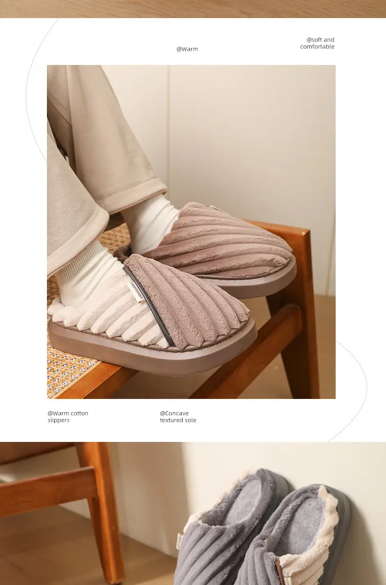 Men's Fleece Lined Winter Slippers Extra Large — feature 4