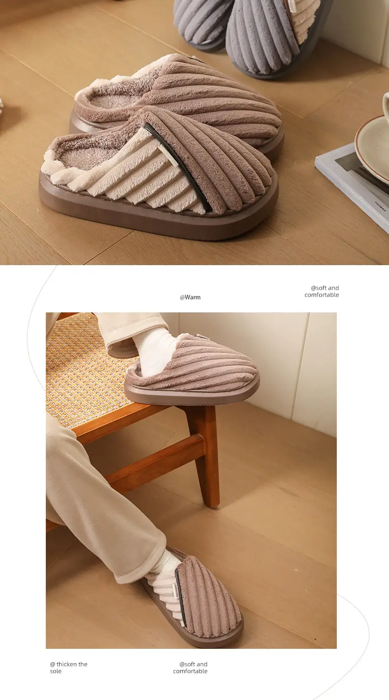 Men's Fleece Lined Winter Slippers Extra Large — feature 5