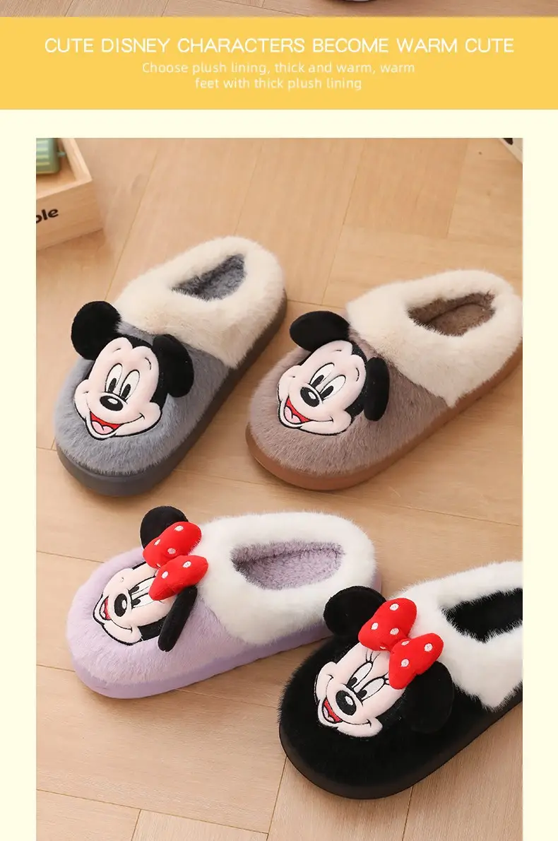 Cute Mickey Mouse Cotton Slippers Winter Warm — feature 13