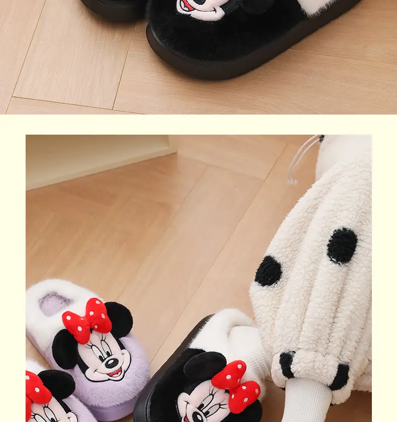 Cute Mickey Mouse Cotton Slippers Winter Warm — feature 16