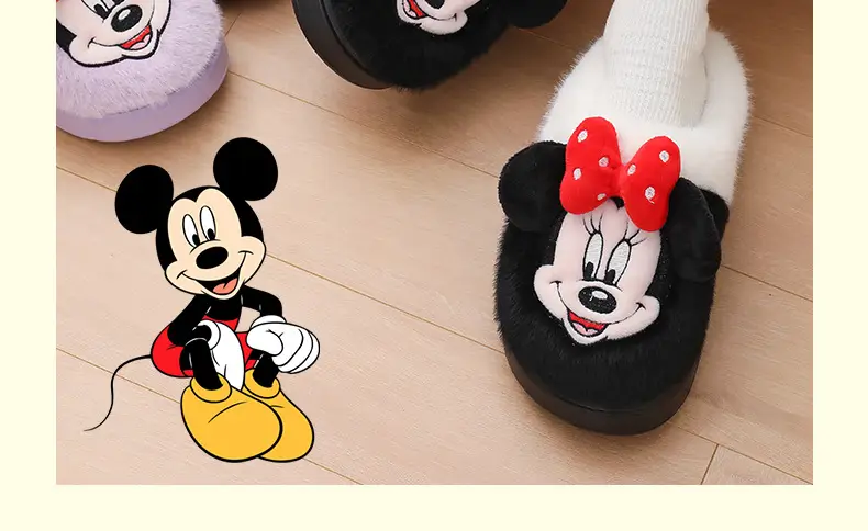 Cute Mickey Mouse Cotton Slippers Winter Warm — feature 17