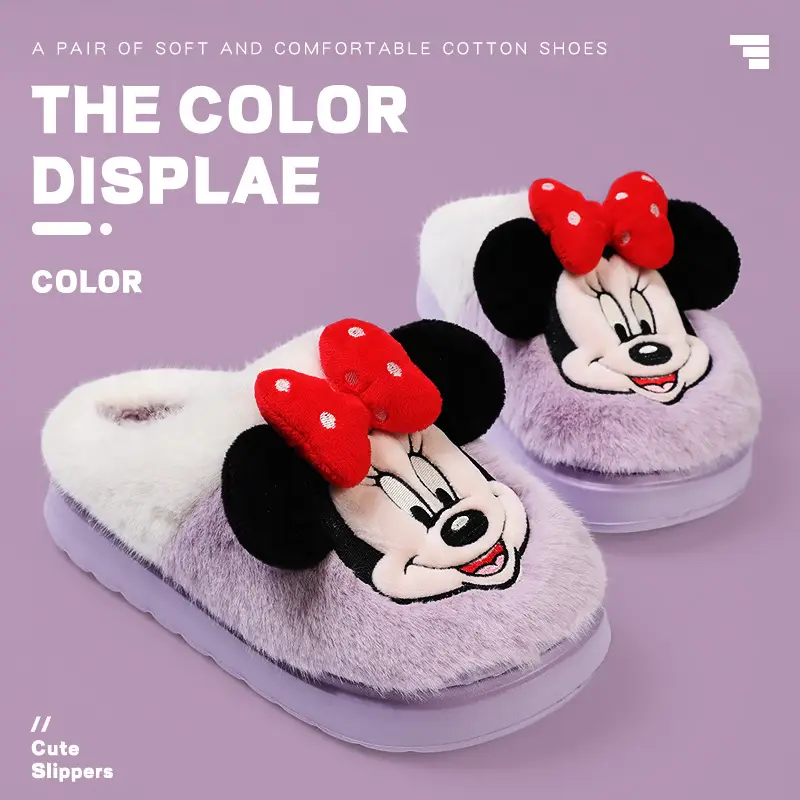 Cute Mickey Mouse Cotton Slippers Winter Warm