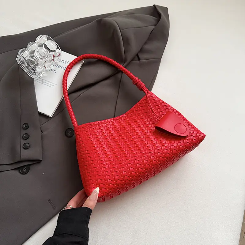 Red Woven Women's Shoulder Bag 2025 - Image 2