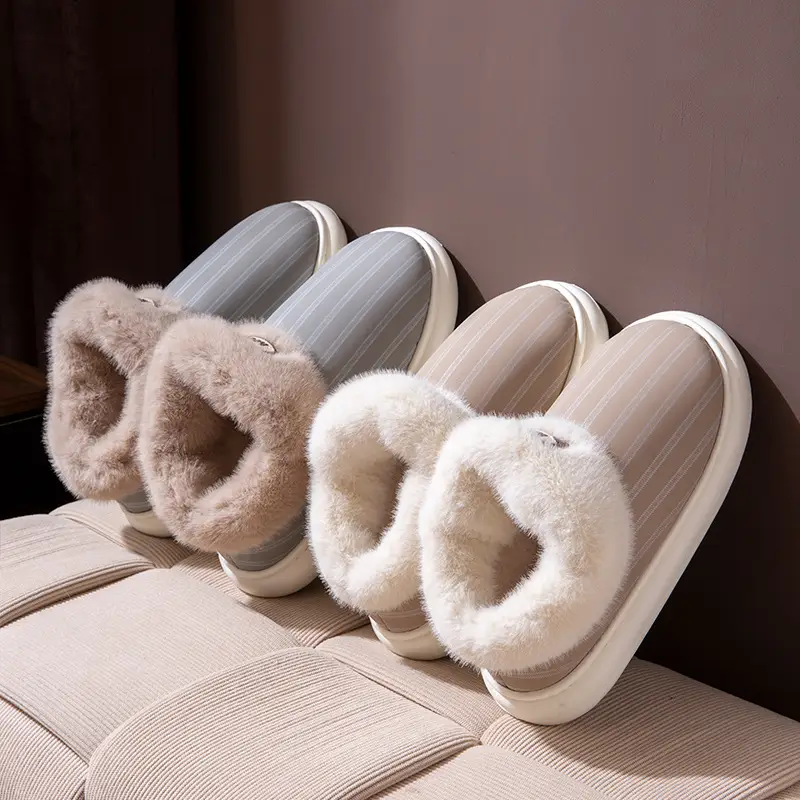 Men's Winter Warm Plush Slippers with Heel - Image 6