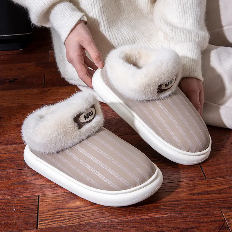 Men's Winter Warm Plush Slippers with Heel - Image 7