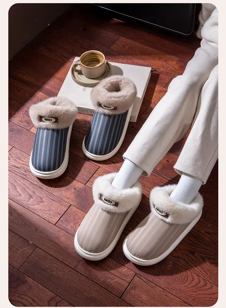 Men's Winter Warm Plush Slippers with Heel — feature 10