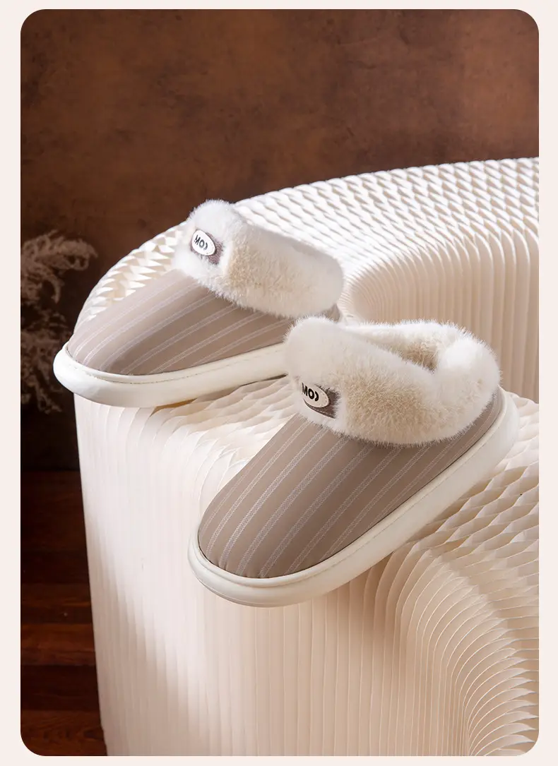 Men's Winter Warm Plush Slippers with Heel — feature 11