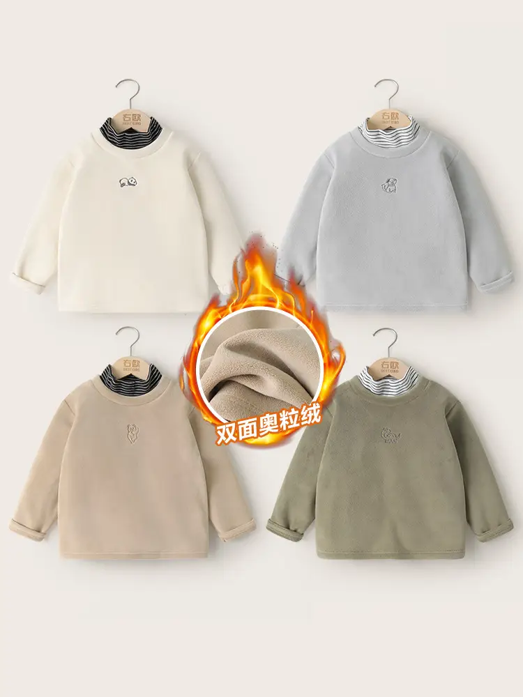 Boys Fleece Faux T-Shirt Long Sleeve Winter Autumn - Image 4