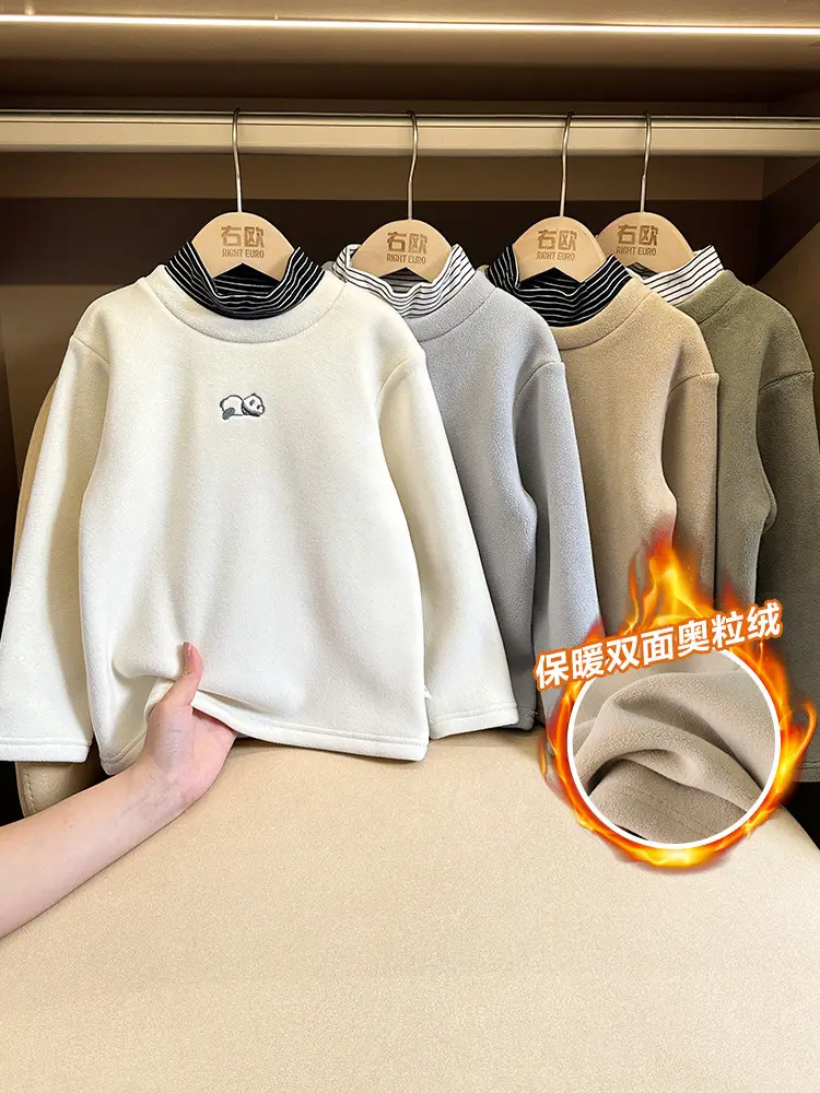 Boys Fleece Faux T-Shirt Long Sleeve Winter Autumn - Image 5