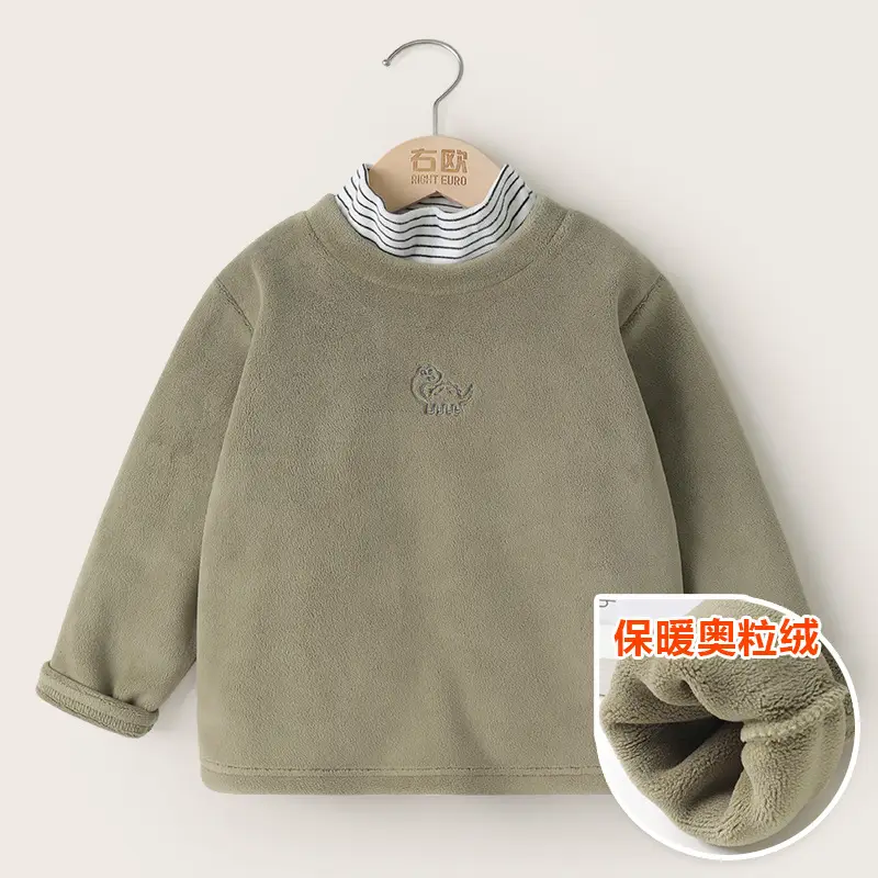 Boys Fleece Faux T-Shirt Long Sleeve Winter Autumn - Image 2