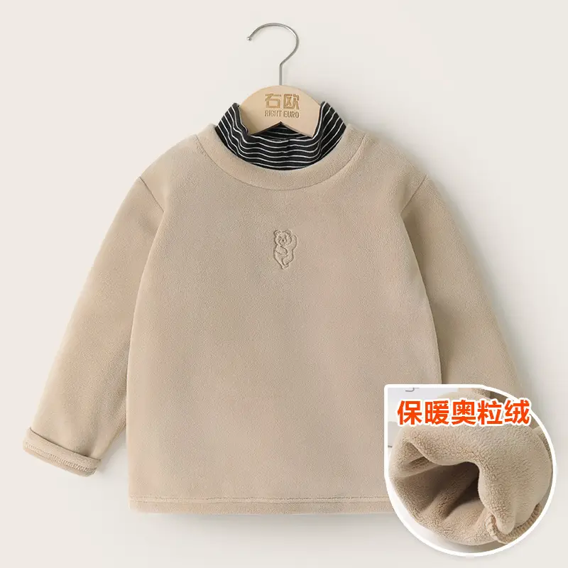 Boys Fleece Faux T-Shirt Long Sleeve Winter Autumn - Image 3