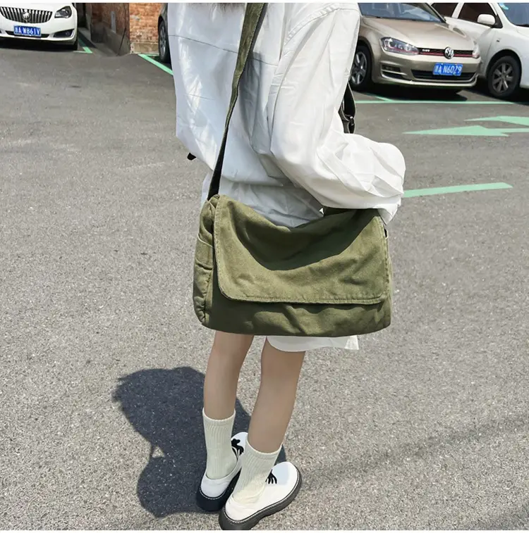 Japanese Style Washable Canvas Crossbody Bag for Women — feature 10