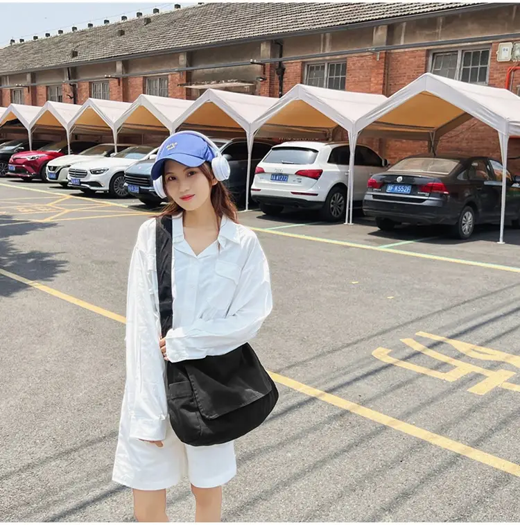 Japanese Style Washable Canvas Crossbody Bag for Women — feature 12