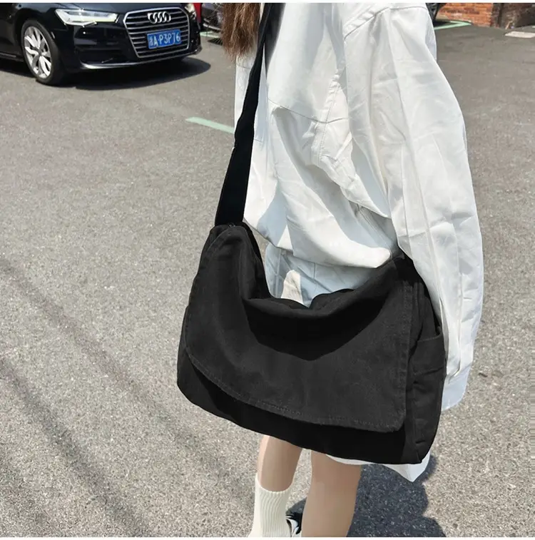 Japanese Style Washable Canvas Crossbody Bag for Women — feature 15