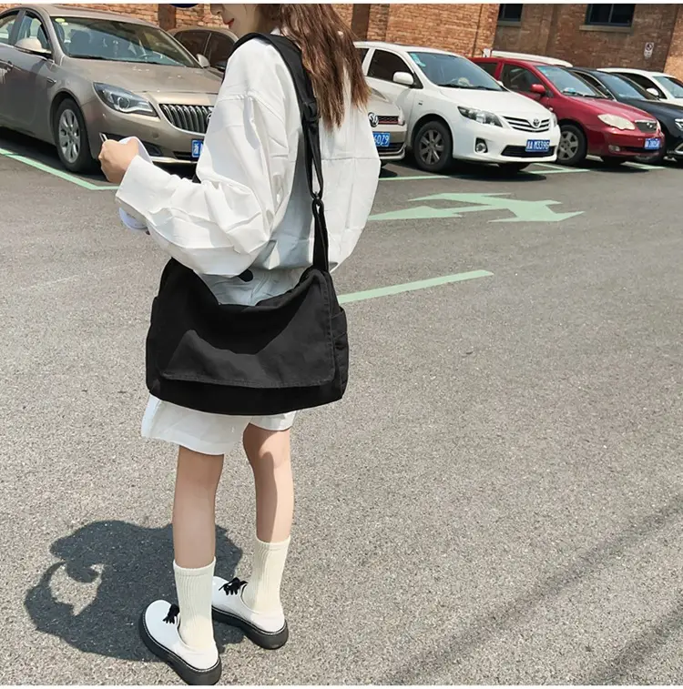 Japanese Style Washable Canvas Crossbody Bag for Women — feature 16