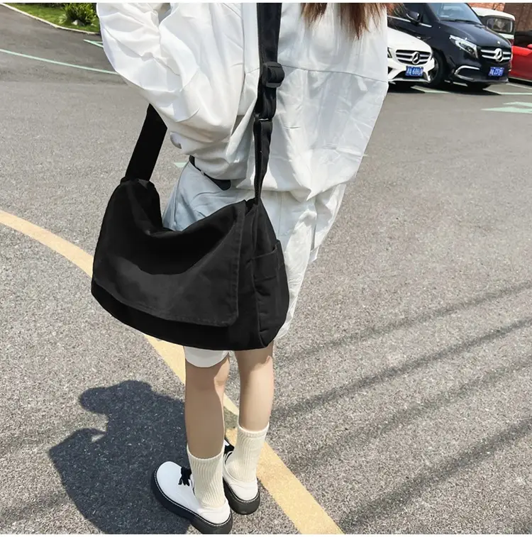 Japanese Style Washable Canvas Crossbody Bag for Women — feature 18