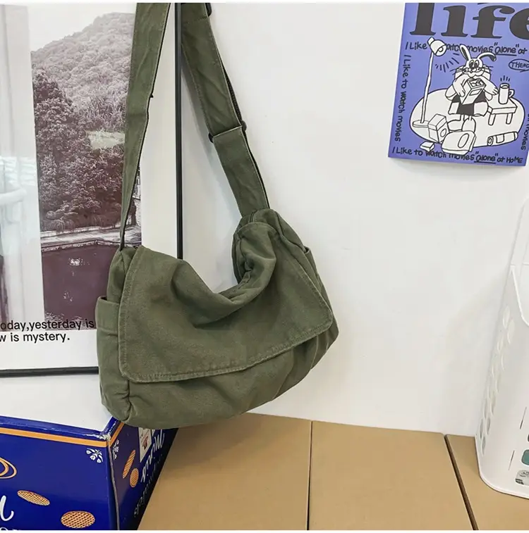Japanese Style Washable Canvas Crossbody Bag for Women — feature 34