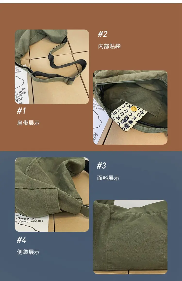 Japanese Style Washable Canvas Crossbody Bag for Women — feature 40