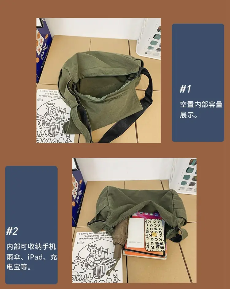 Japanese Style Washable Canvas Crossbody Bag for Women — feature 41