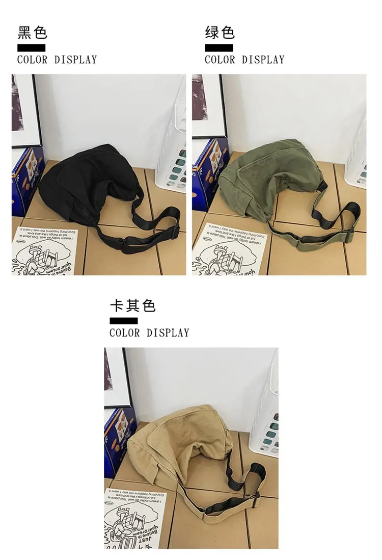 Japanese Style Washable Canvas Crossbody Bag for Women — feature 5