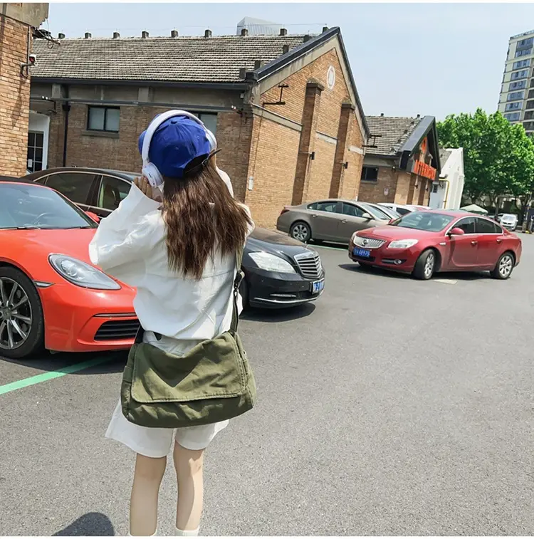 Japanese Style Washable Canvas Crossbody Bag for Women — feature 6
