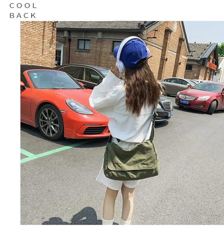 Japanese Style Washable Canvas Crossbody Bag for Women — feature 7