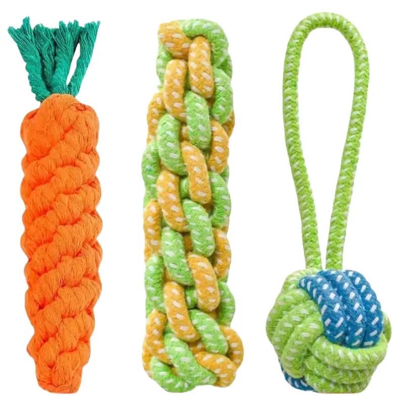 Dog Toys Bite-Resistant Rope Knot Cotton Rope Small, Medium and Large Dogs Molar Teeth Cleaning Rope Knot Ball Cat and Dog Toys Wholesale