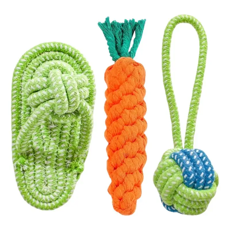 Dog Toys Bite-Resistant Rope Knot Cotton Rope Small, Medium and Large Dogs Molar Teeth Cleaning Rope Knot Ball Cat and Dog Toys Wholesale