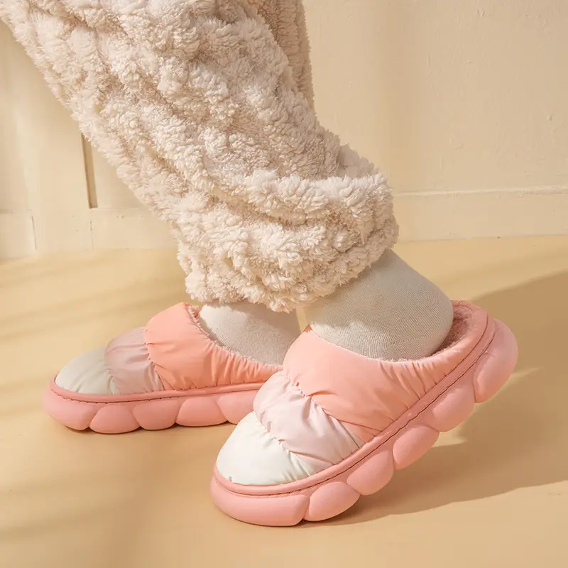 Women Winter Rainproof Cotton Slippers Blue - Image 6