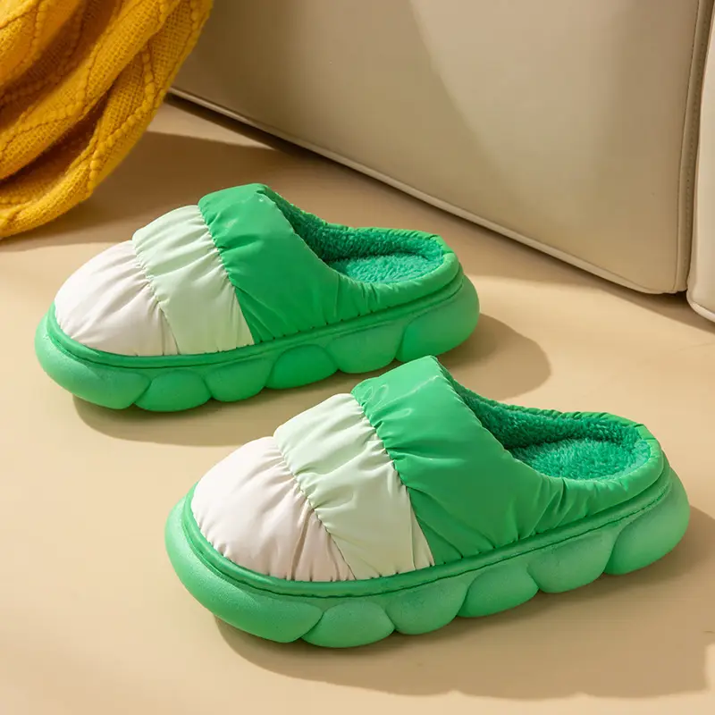 Women Winter Rainproof Cotton Slippers Blue - Image 2