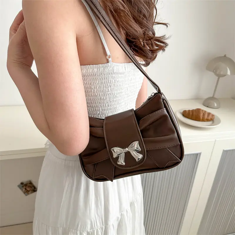 Pink Bow Shoulder Bag for Women 2025 Spring Summer - Image 8