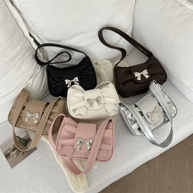 Pink Bow Shoulder Bag for Women 2025 Spring Summer - Image 10