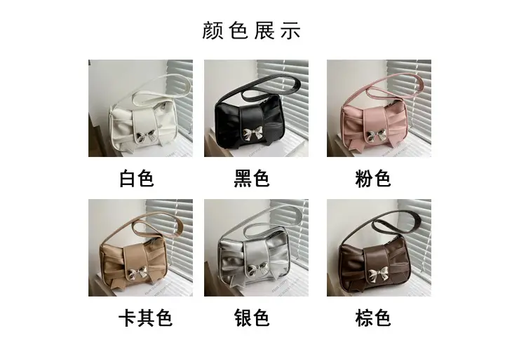 Pink Bow Shoulder Bag for Women 2025 Spring Summer — feature 8