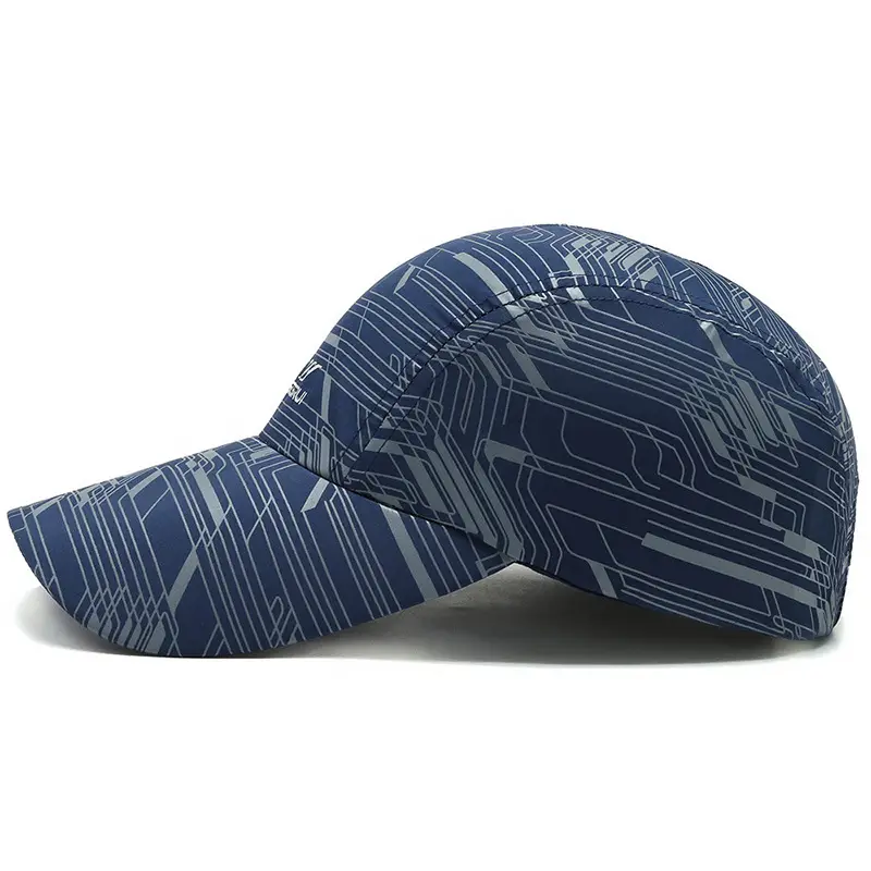 Men Blue Striped Peaked Cap Sunvisor Running Cap - Image 8