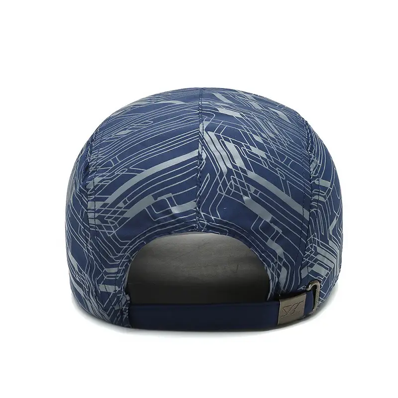 Men Blue Striped Peaked Cap Sunvisor Running Cap - Image 9
