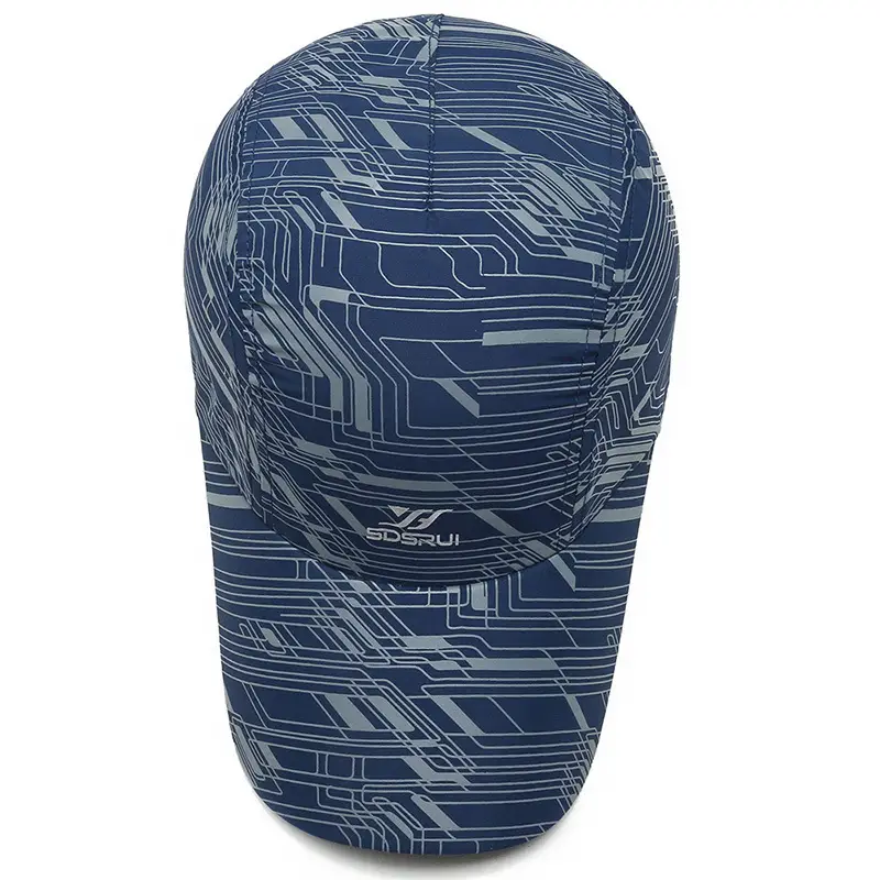 Men Blue Striped Peaked Cap Sunvisor Running Cap - Image 10