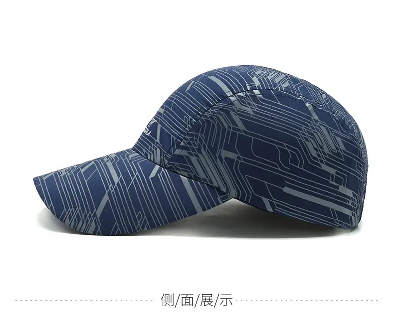Men Blue Striped Peaked Cap Sunvisor Running Cap — feature 7