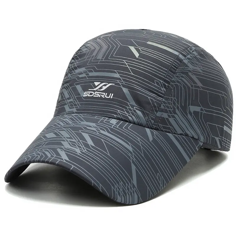 Men Blue Striped Peaked Cap Sunvisor Running Cap - Image 5