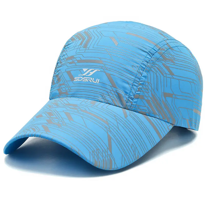 Men Blue Striped Peaked Cap Sunvisor Running Cap - Image 6