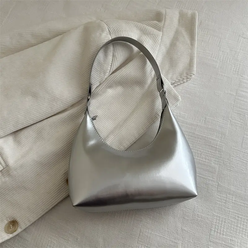 Glossy Red Shoulder Bag for Women - Image 3