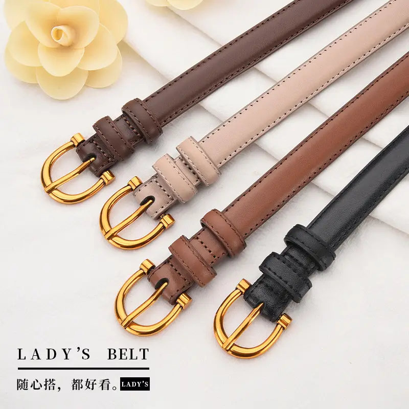 Black Pin Buckle Leather Belt for Women - Image 6