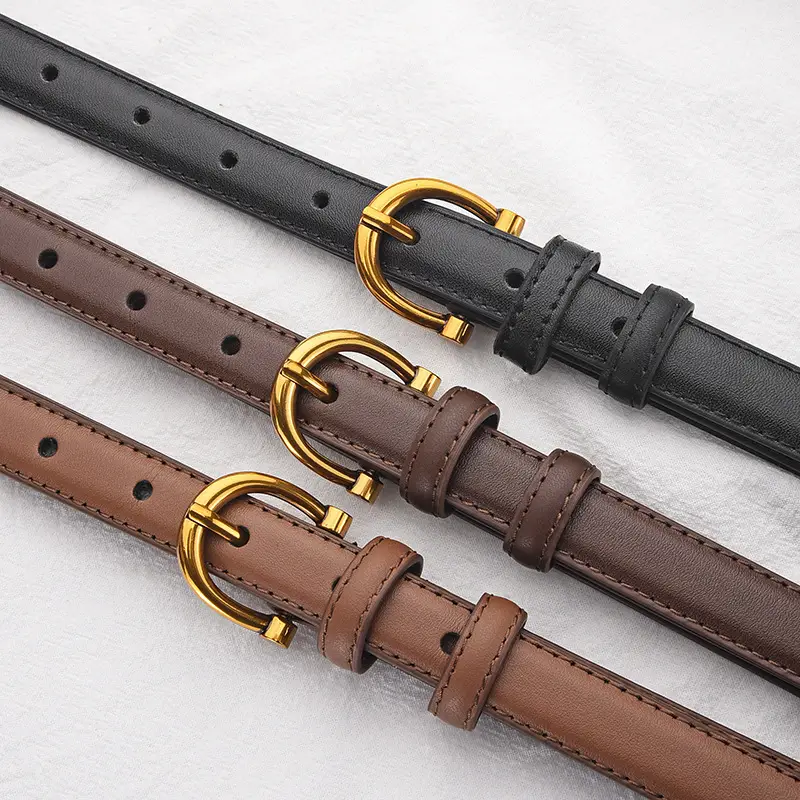 Black Pin Buckle Leather Belt for Women - Image 8