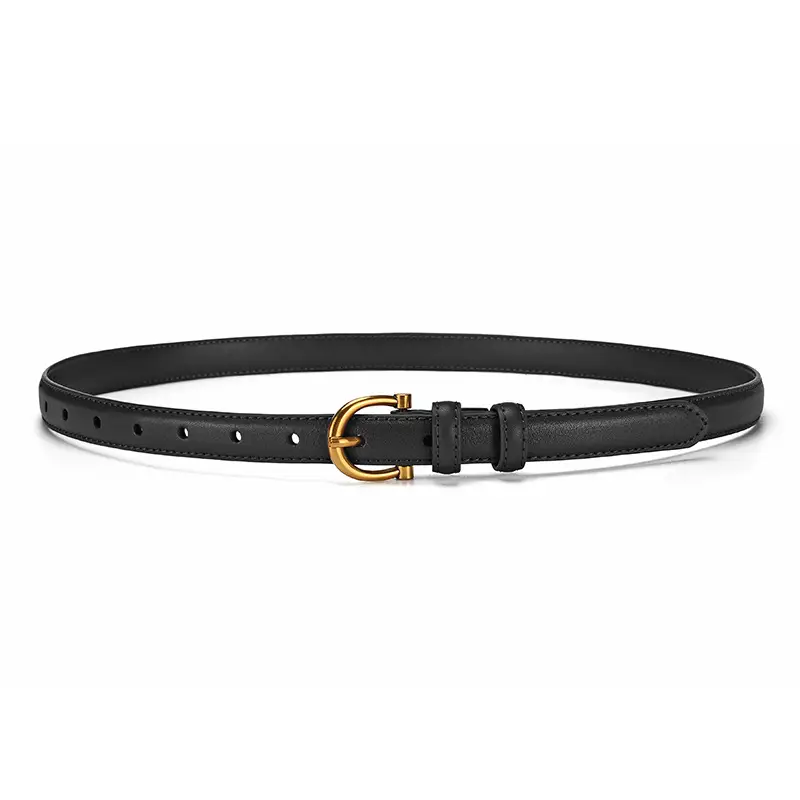 Black Pin Buckle Leather Belt for Women - Image 9
